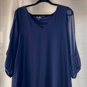 3/4 sleeve Navy Blue dress